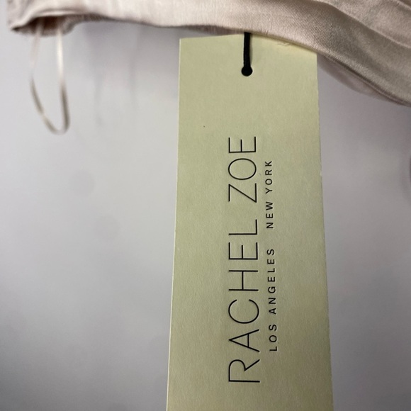 NWT Rachel Zoe Crop Tank Top Beige With Feathers On Strap Size Medium - Picture 3 of 8